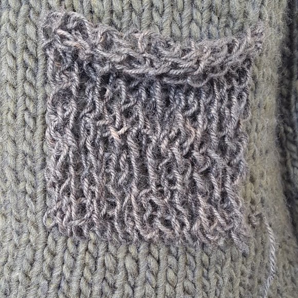 Wool winter set, army green, sweater with matching hat and tubular scarf, - Picture 6 of 11